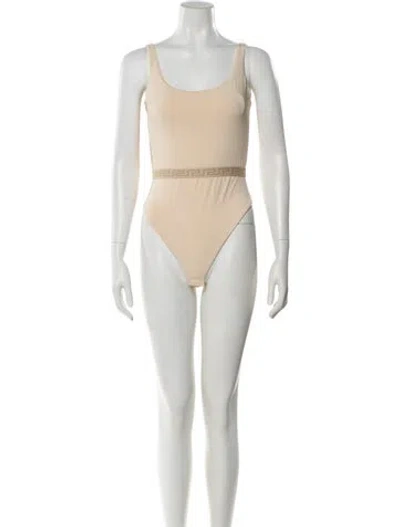 Pre-owned Versace Nylon Patterned Bodysuit In Neutral