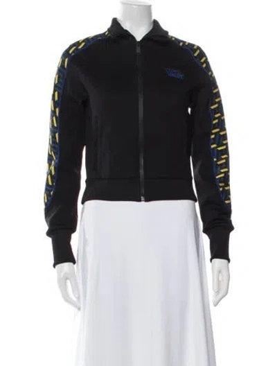 Pre-owned Versace Nylon Patterned Jacket W/ Tags In Black