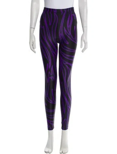 Pre-owned Versace Nylon Printed Sweatpants In Purple