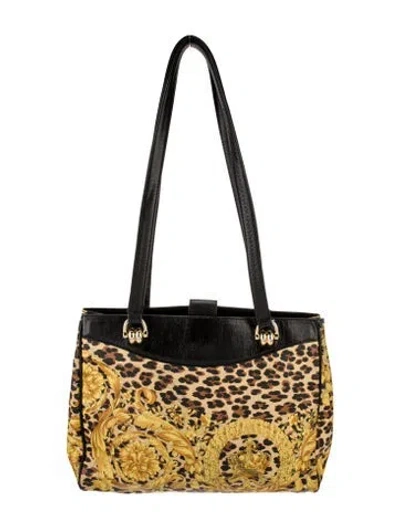 Pre-owned Versace Nylon Shoulder Bag In Neutral
