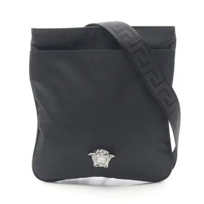 Pre-owned Versace Nylon Shoulder Bag () In Black