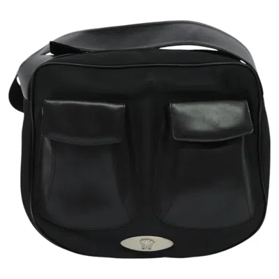 Pre-owned Versace Nylon Shoulder Bag () In Black