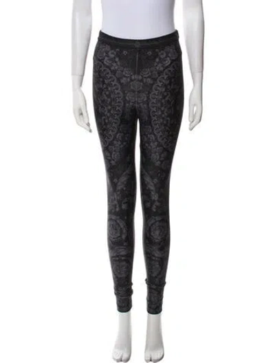 Pre-owned Versace Nylon Skinny Leg Pants In Black