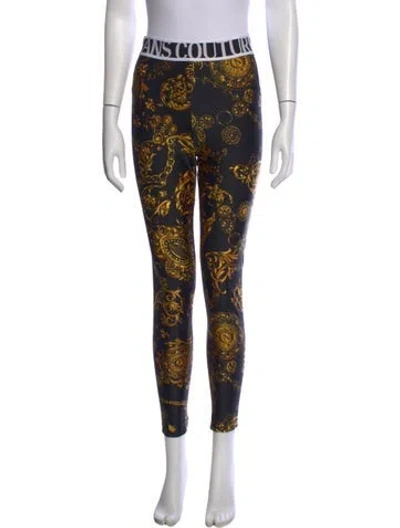 Pre-owned Versace Nylon Skinny Leg Pants In Black