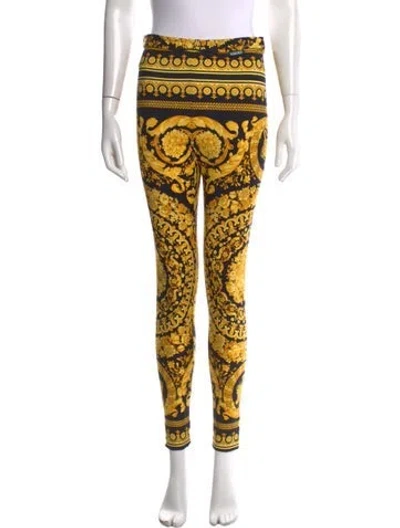 Pre-owned Versace Nylon Skinny Leg Pants In Black