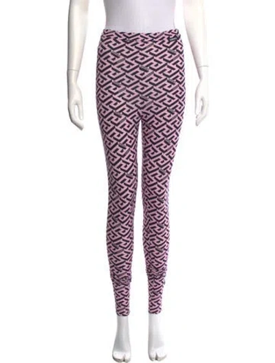Pre-owned Versace Nylon Skinny Leg Pants In Pink