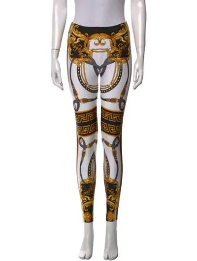 Pre-owned Versace Nylon Skinny Leg Pants In White