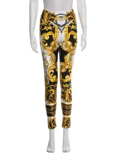 Pre-owned Versace Nylon Skinny Leg Pants In White