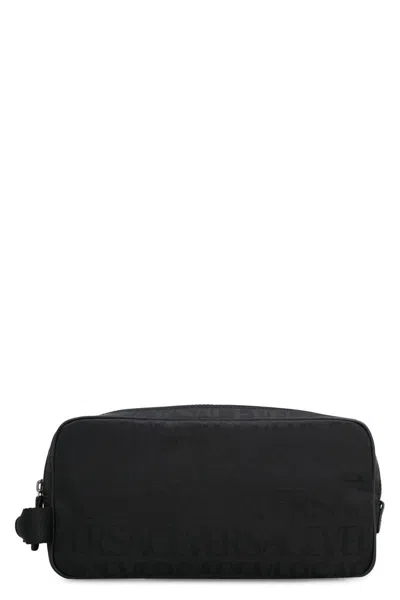 Versace Nylon Wash Bag In Black