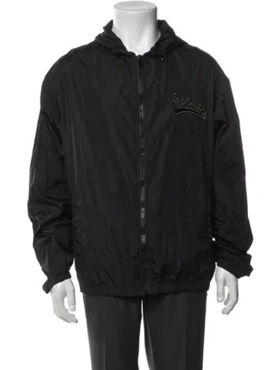 Pre-owned Versace Nylon Windbreaker In Black