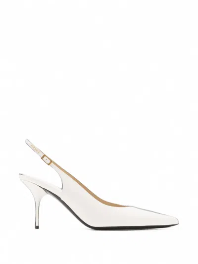 Versace Nyx Pointed-toe Slingback Pumps In White