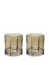 Versace Octagonal Crystal Glasses (set Of Two)