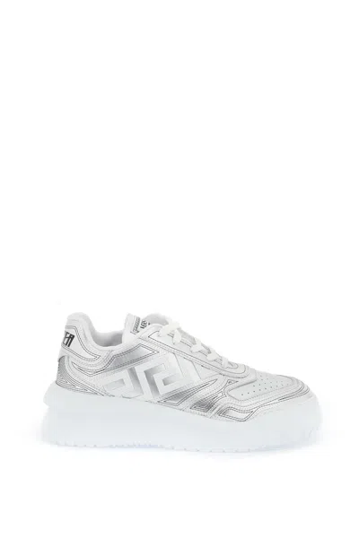 Versace Odissea Greca Sneakers In Silver White (white)
