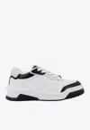 Versace White And Black Sneaker With Inserts And Chunky Sole In Leather Man