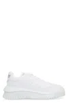 Versace Leather Low Top Sneakers In White