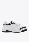 Versace White And Black Sneaker With Inserts And Chunky Sole In Leather Man In White