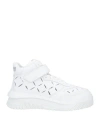 Versace White Perforated High Top Sneakers In White