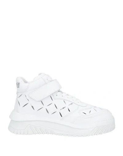 VERSACE VERSACE ODISSEA MAN SNEAKERS WHITE SIZE 9 CALFSKIN