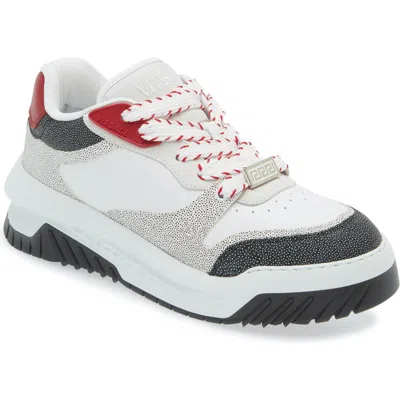 Versace Odissea Leather Sneakers In Black