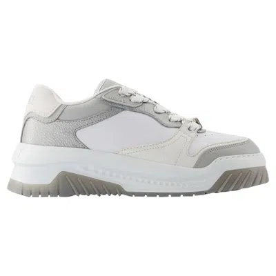 Versace Odyssey Grey Cotton Sneaker In Multi