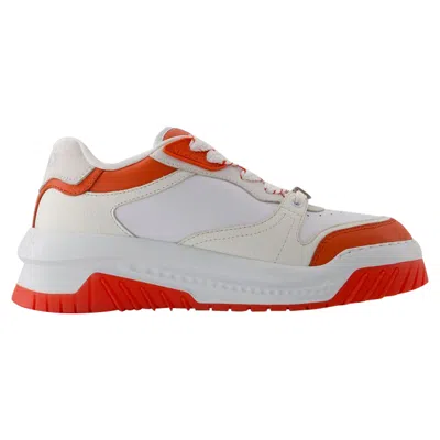 Versace Panelled Chunky Trainers In White