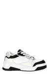 Versace White And Black Sneaker With Inserts And Chunky Sole In Leather Man