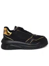 VERSACE VERSACE 'ODISSEA' SNEAKERS IN CALF LEATHER AND BLACK FABRIC