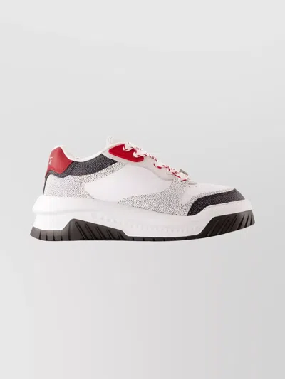 Versace Odissea Sneakers Leather Chunky Sole Lace-up In Multi