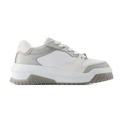 Versace Odissea Sneakers  Leather Grey/black In Gray