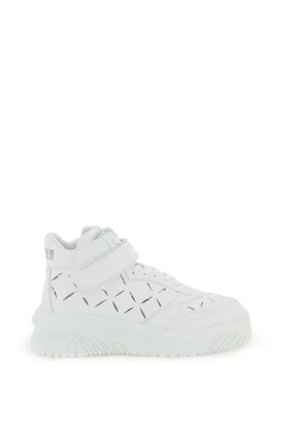 Versace Slashed Odissea Sneakers In White