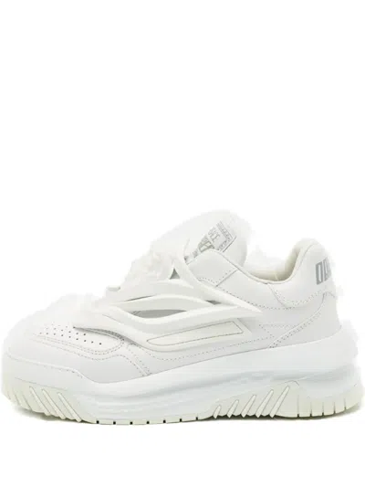 Pre-owned Versace Odisseia Medusa Emblem Sneakers In White