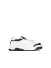 Versace White And Black Sneaker With Inserts And Chunky Sole In Leather Man In Black