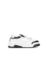 Versace White And Black Sneaker With Inserts And Chunky Sole In Leather Man In Black