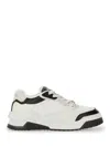 Versace White And Black Sneaker With Inserts And Chunky Sole In Leather Man