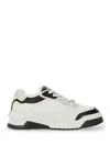 Versace White And Black Sneaker With Inserts And Chunky Sole
