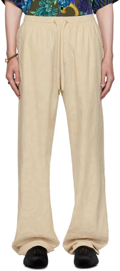 Versace Off-white Barocco Lounge Pants In 2d850-ecru'+beige