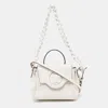Versace La Medusa Top Handle Bag In White