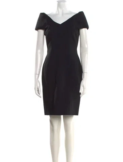 Pre-owned Versace Off-the-shoulder Knee-length Dress W/ Tags In Black