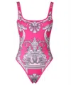 Versace Graphic-print One-piece In Fuchsia