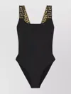 Versace Open Back Swimsuit With Signature Greca Detailing