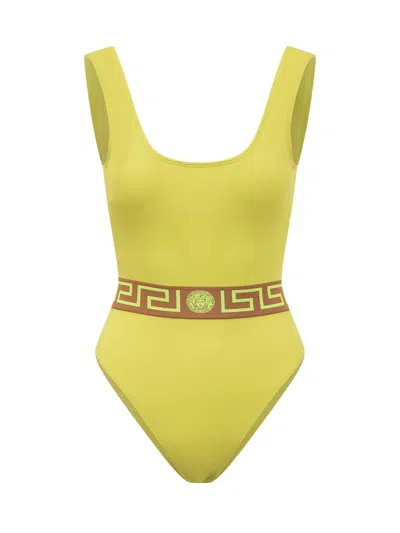 Versace One-piece Swimsuit In Mimosa-camel Giallo