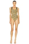 Versace Swimsuit One Piece Lycra Vita Recycled Cheetah All Over Print Neutral In Neutral