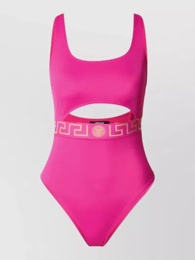 Versace One Piece Swimsuit Recycled Lycra Design In Pink