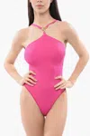 Versace One-piece Swimsuit With Medusa Criss-cross In Pink