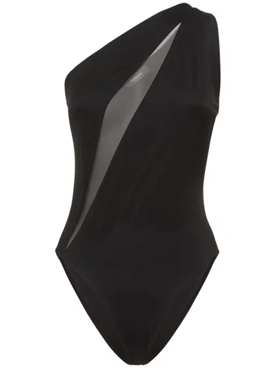 Versace One-shoulder Black Swimsuit