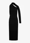 Versace Latex Midi Dress W/ Crossed Straps In Black