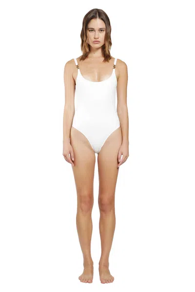 Versace One Piece Swimsuit Scoop Back High Leg In Multi