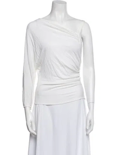 Pre-owned Versace One-shoulder Long Sleeve Top In Neutral