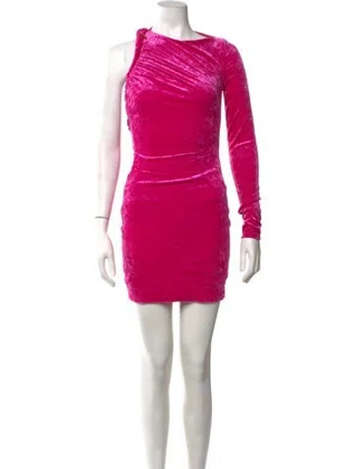 Pre-owned Versace One-shoulder Mini Dress W/ Tags In Pink