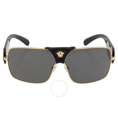Versace Open Box -  Dark Grey Square Unisex Sunglasses Ve2207q 100287 38